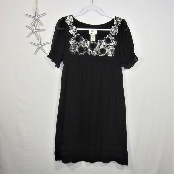 ICE Ruffle Dress Black Size 10 - Picture 1 of 8